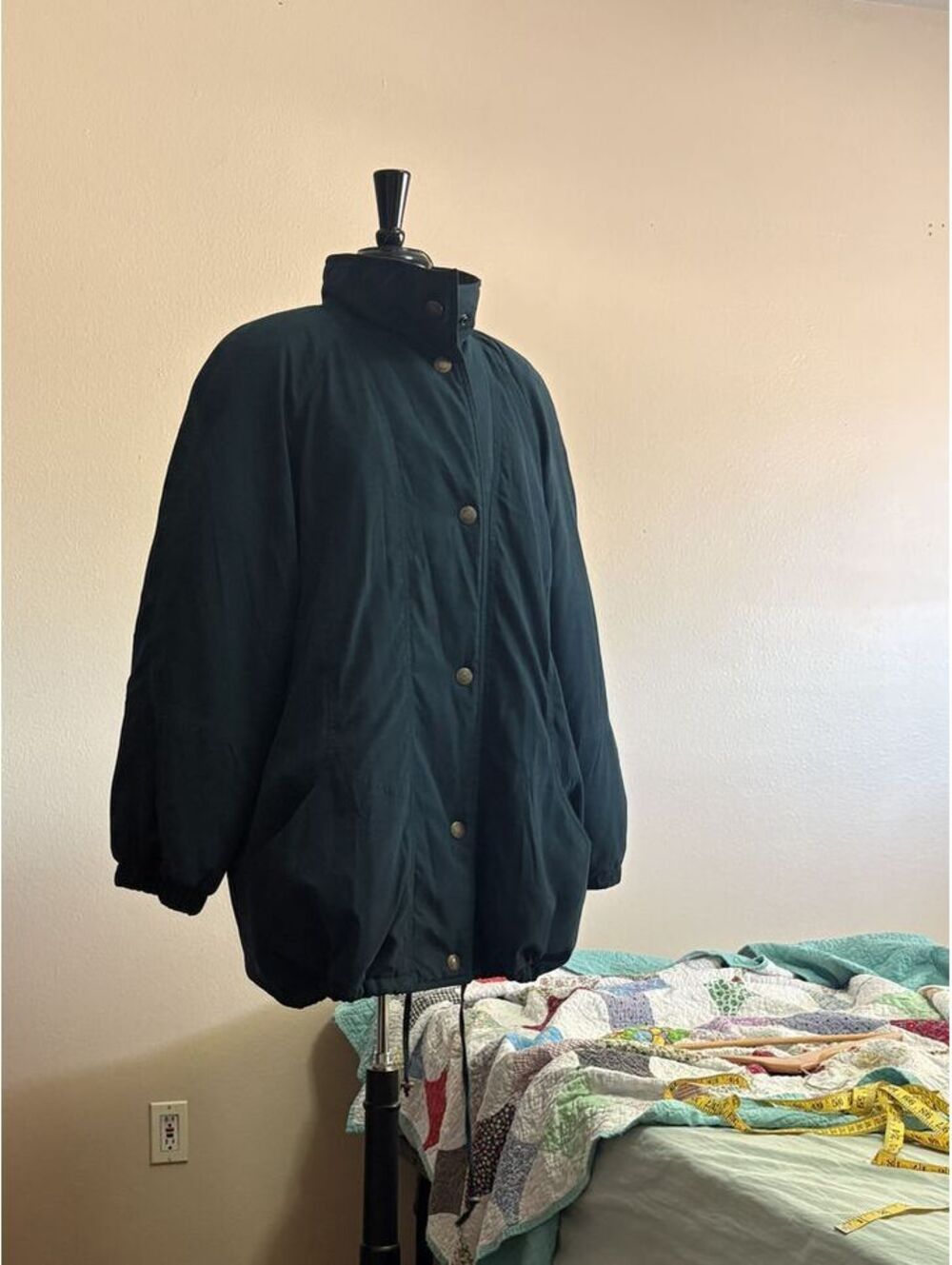 Forest Green Vintage Insulated Winter Coat Puffer
